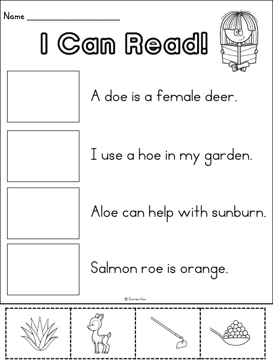 Long vowel worksheets like this pack of no-prep phonics worksheets help students explore words with oa sounds and words with oe sounds through a series of activities, from matching pictures to tracing the letters as part of longer words. This variety of activities gives students multiple attempts to practice and rehearse both reading and writing the long o sound.