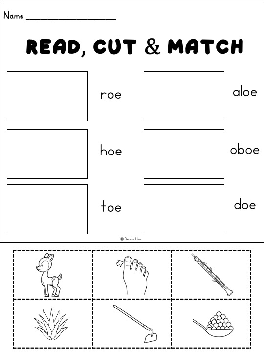 Long vowel worksheets like this pack of no-prep phonics worksheets help students explore words with oa sounds and words with oe sounds through a series of activities, from matching pictures to tracing the letters as part of longer words. This variety of activities gives students multiple attempts to practice and rehearse both reading and writing the long o sound.