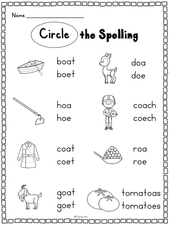 Long vowel worksheets like this pack of no-prep phonics worksheets help students explore words with oa sounds and words with oe sounds through a series of activities, from matching pictures to tracing the letters as part of longer words. This variety of activities gives students multiple attempts to practice and rehearse both reading and writing the long o sound.