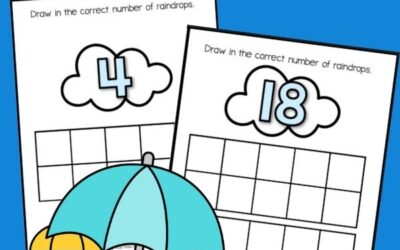 Make It Rain Numbers With Raindrops Counting Frames to 20!