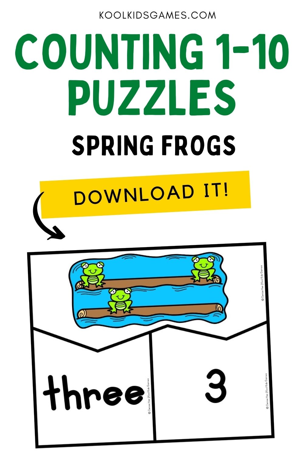 This cute frog theme printable number puzzle will have your kindergarten students learning numbers 1 to 10 quicker than a frog can jump! Download this Spring kindergarten math station now!