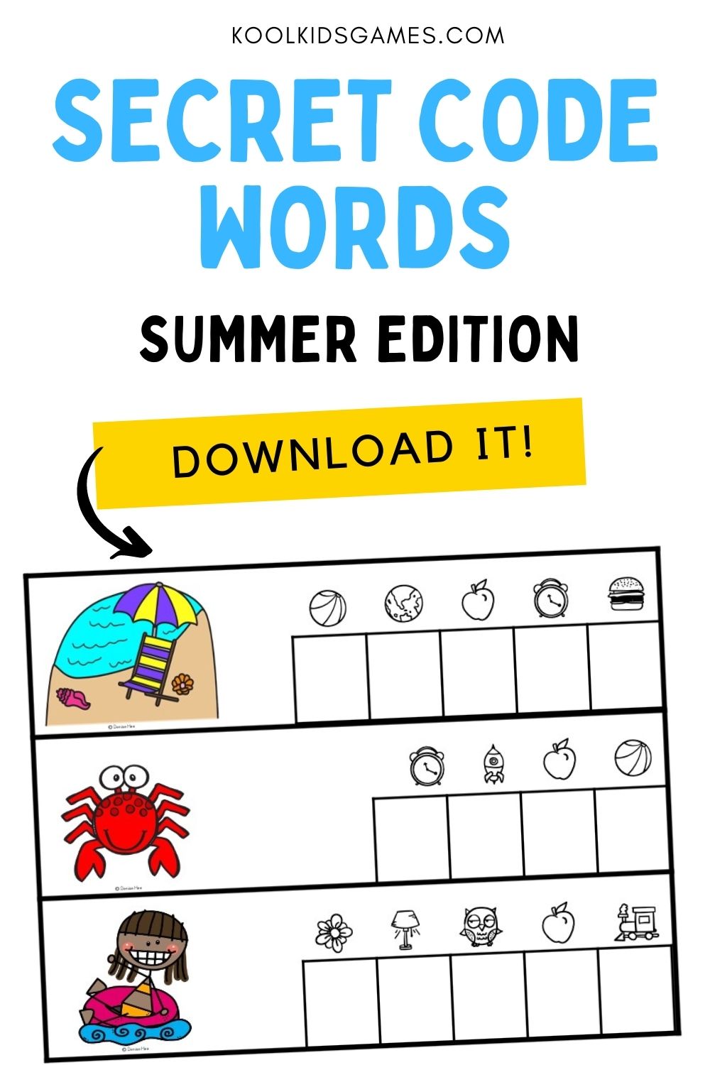 Complete your summer lesson plan with the perfect kindergarten literacy center where your students will be decoding secret code words from an exciting summer vocabulary list.