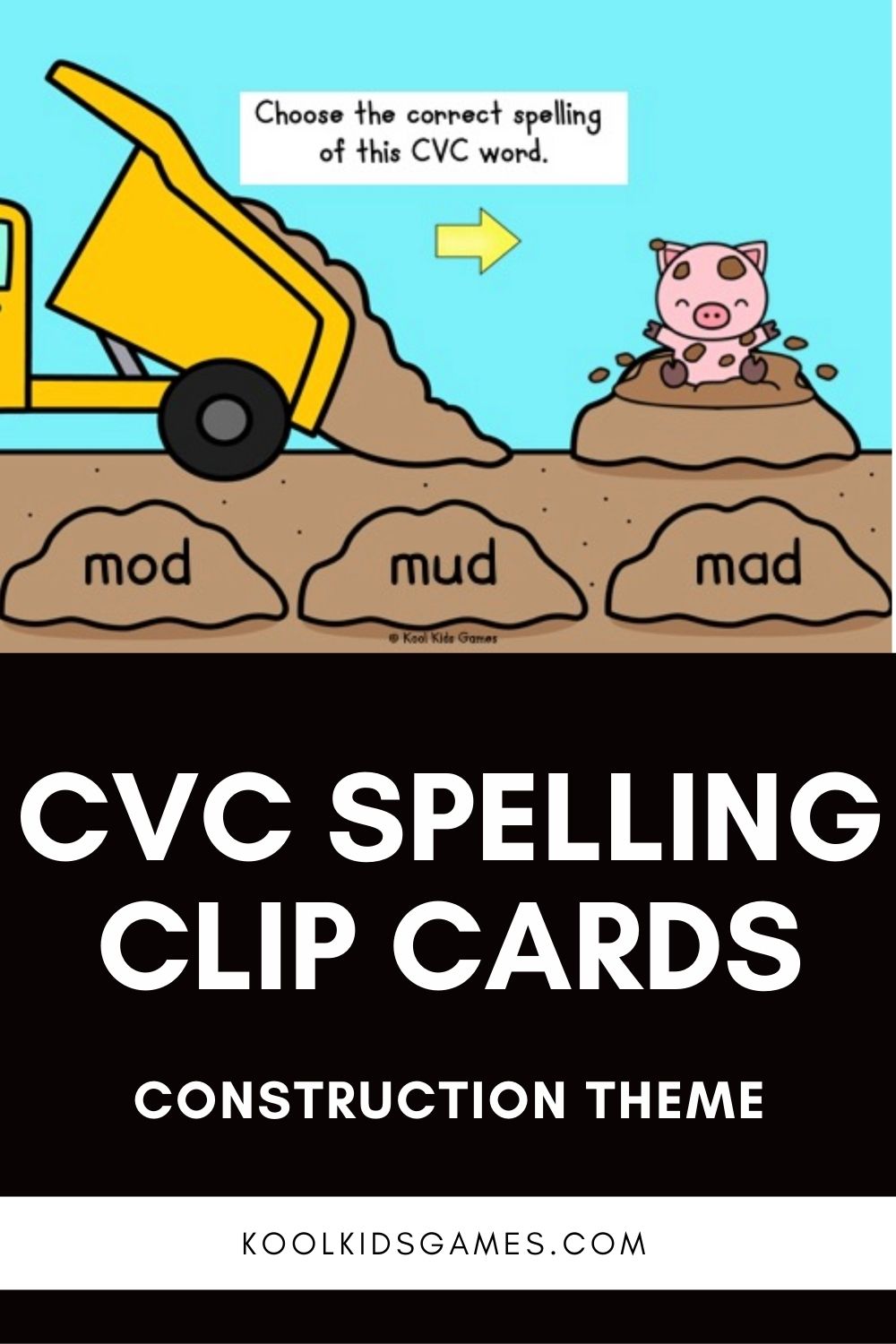 If you can integrate construction vehicles into your kindergarten phonics activities, you’ll find a greater level of engagement with your students, and this simple construction CVC spelling game will have your students building their word power in no time! These fun clip cards have CVC words with pictures to help students master the link between commonly known words and how they are written, as well as practice blending sounds.