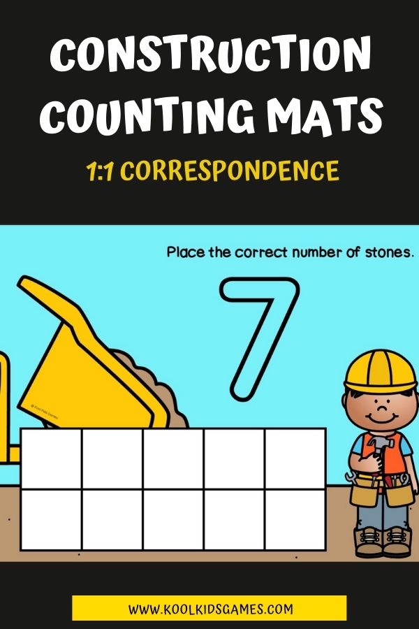 Counting with ten frames, like in these construction counting mats, is widely seen as best practice when it comes to counting with 1:1 correspondence because it allows students to visualize patterns in the numbers 1 to 10. Download this free printable today to use any time of the year!