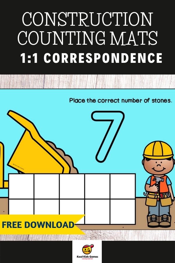 Counting with ten frames, like in these construction counting mats, is widely seen as best practice when it comes to counting with 1:1 correspondence because it allows students to visualize patterns in the numbers 1 to 10. Download this free printable today to use any time of the year!