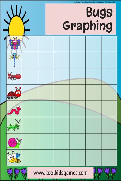 In this simple spring graphing printable, your students will practice bugs graphing skills by going outside and counting the number of bugs that fit each of the major categories. Not only is this a fun outdoor math activity for kindergarten but it gets your students talking about counting and classifying bugs.