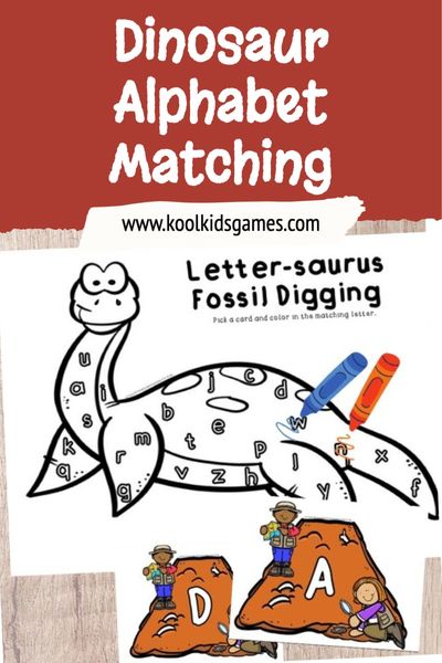 This letter-saurus fossil digging alphabet activities for preschool will have your students excited about letter recognition as they become junior paleontologists for the day. The basic activity is matching the letter card to the letter on the playing mat and coloring it as they “discover” each letter in this fun dinosaur letter ID activity.