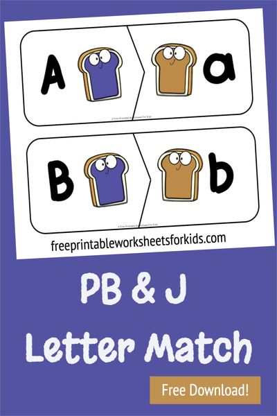 This fun peanut butter and jelly alphabet match puzzles will have your students matching uppercase and lowercase versions of each letter. Use these food theme activities for kindergarten any time of the year and help students find the matching letter in a fun way!