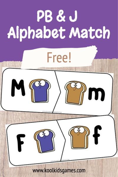 This fun peanut butter and jelly alphabet match puzzles will have your students matching uppercase and lowercase versions of each letter. Use these food theme activities for kindergarten any time of the year and help students find the matching letter in a fun way!