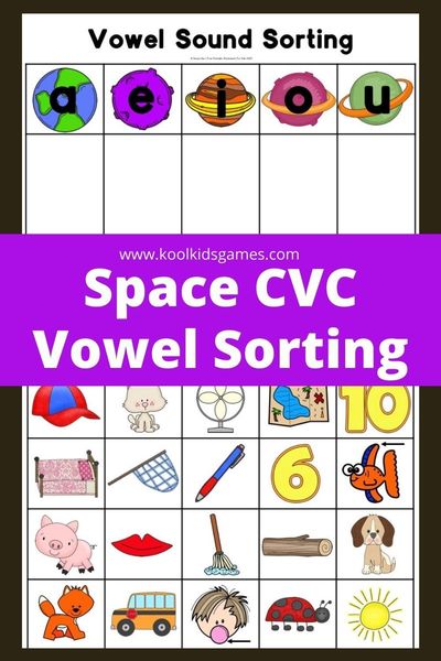 Short vowel sound sorting games like this space CVC vowel sorting activity are great for getting students to match sounds to pictures, and to begin to imagine how to use their letter sounds from preschool to spell correctly. You'll need repeated practice throughout the year for learning CVC word families so grab this kindergarten space literacy station today and add it to your rotation!