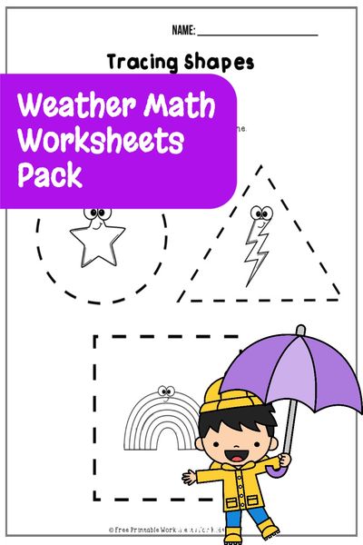 This weather math worksheets pack is a 9-page bumper set of weather theme math worksheets that you can use at any time of year since it covers various types of weather. The sheer range of weather math activities for kindergarten allows you to hit multiple standards with just one download including number order, graphing, ten frames and more!