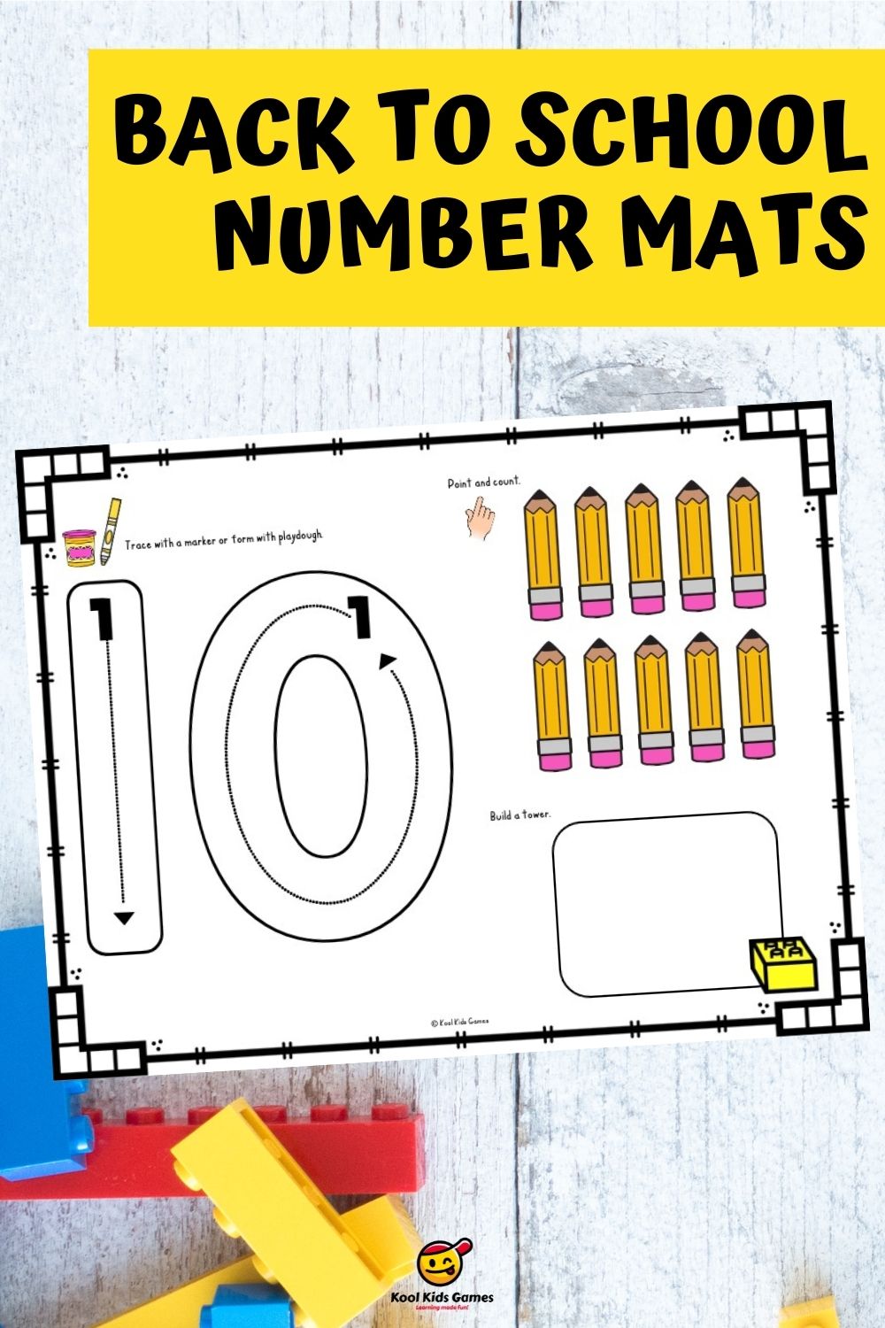 These kindergarten school supplies themed number building block mats will give your students practice at number formation as well as counting and 1:1 correspondence revision. Among your many math activities for kindergarten, these 1-10 number practice mats are sure to become a new favorite!