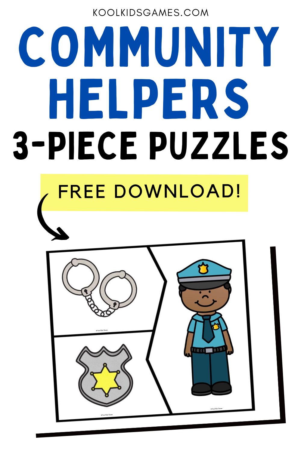 This printable preschool community helper matching puzzle is a great way to get the conversation started about community helpers and their tools. There are many preschool lesson plan ideas on community workers that go beyond having local community members come into your classroom. This preschool community helper theme printable is easy to use; just download, print out the full set and cut out the puzzle pieces.