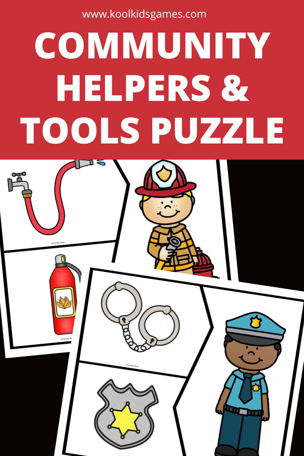 This printable preschool community helper matching puzzle is a great way to get the conversation started about community helpers and their tools. There are many preschool lesson plan ideas on community workers that go beyond having local community members come into your classroom. This preschool community helper theme printable is easy to use; just download, print out the full set and cut out the puzzle pieces.