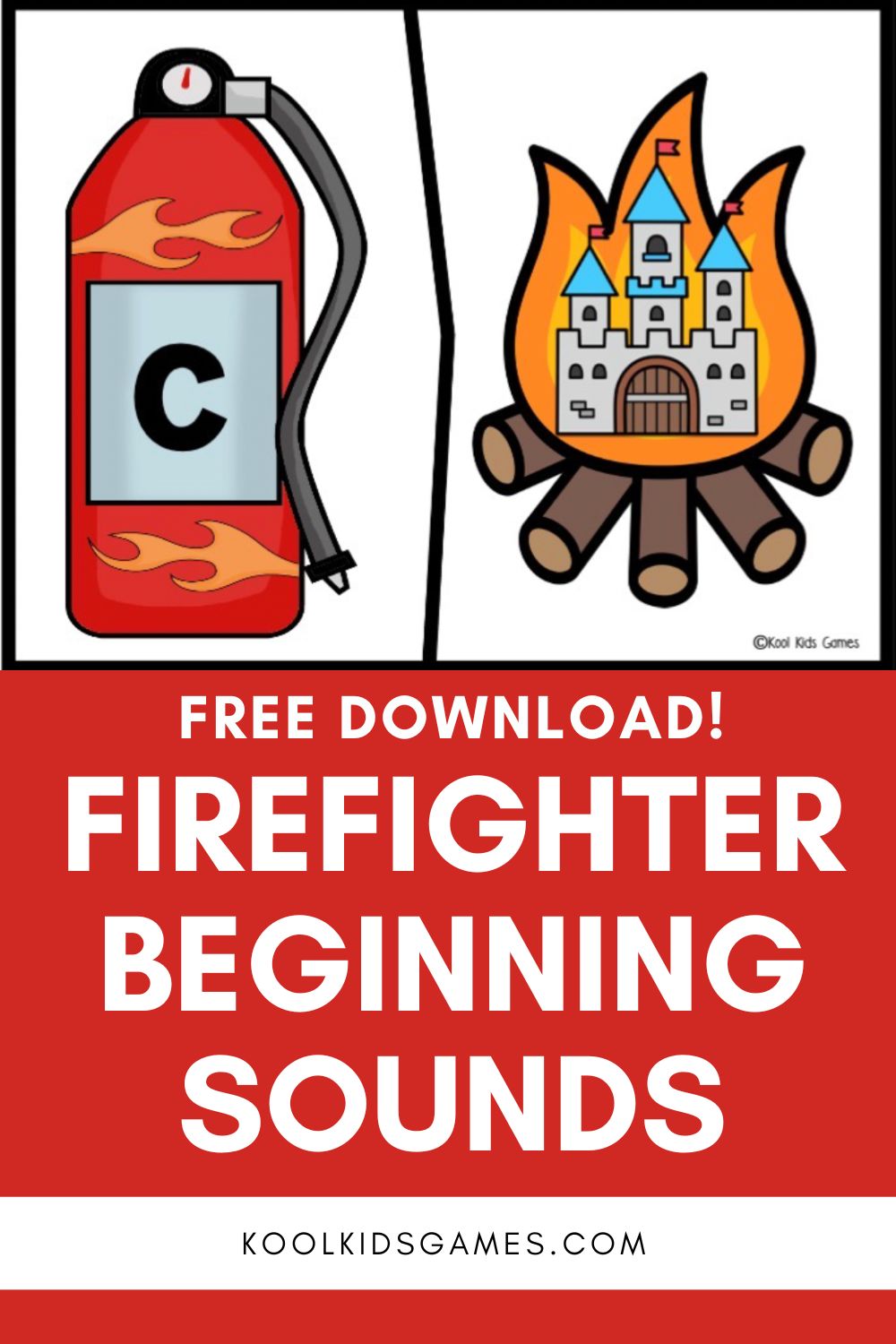 These firefighter beginning sounds match cards will fit perfectly with a fire safety theme at the start of the school year. To introduce beginning sounds to your students, simply print out the fire safety theme cards and have them match up the letters with the picture that has the corresponding sound at the start of the word. Your students will build up their first sound fluency quickly!