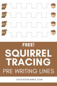 4 Acorn Tracing Lines for Fine Motor Control