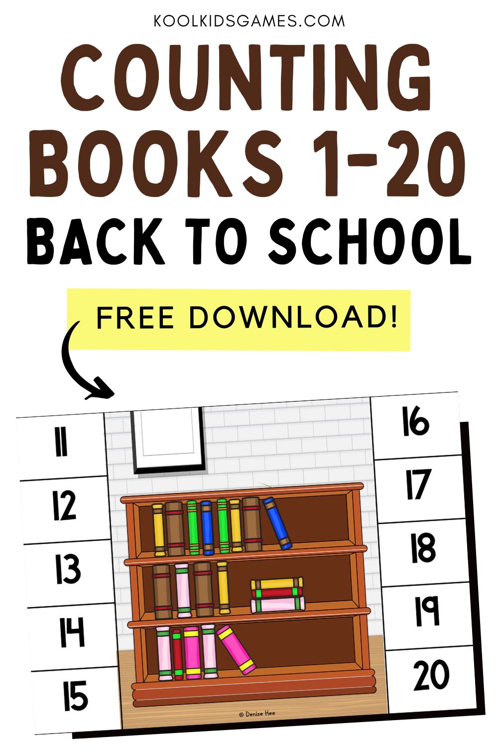 Thinking about how to teach counting? This counting books back to school printable is a great grab and go option for your start of the year math centers. Work on both learning numbers 1 to 20 and fine motor development with these counting clip cards!