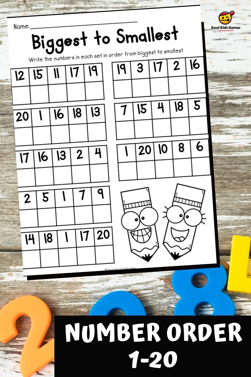 In this school-themed smallest to biggest number worksheet, students will be given a set of 5 numerals in random order then arranging numbers by size. Download this free back to school printable to practice how to order numbers largest to smallest.