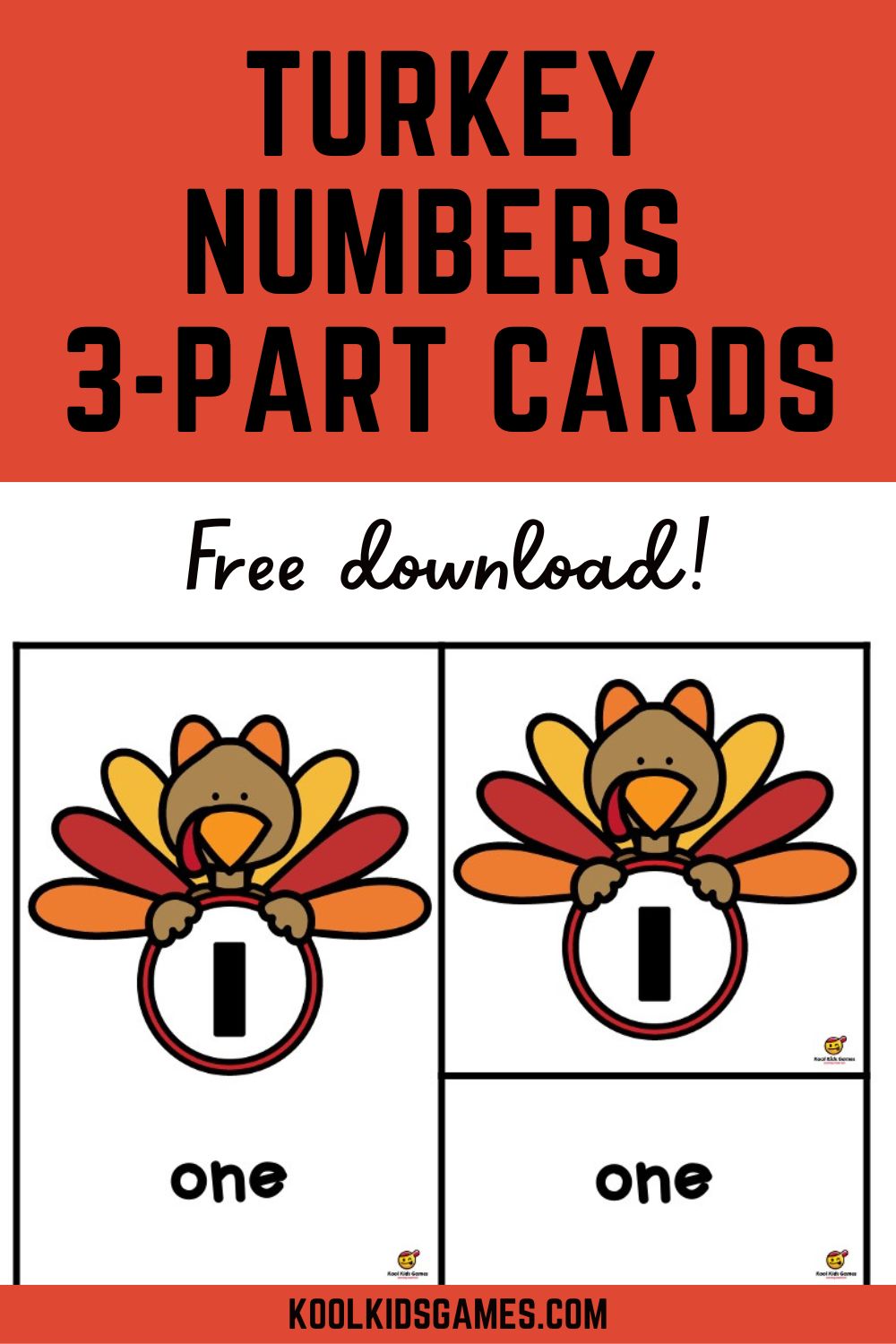 Looking for new kindergarten Thanksgiving activities? These turkey themed 3 part cards should be part of your November lesson plan to have students learning the number words 1 to 20!