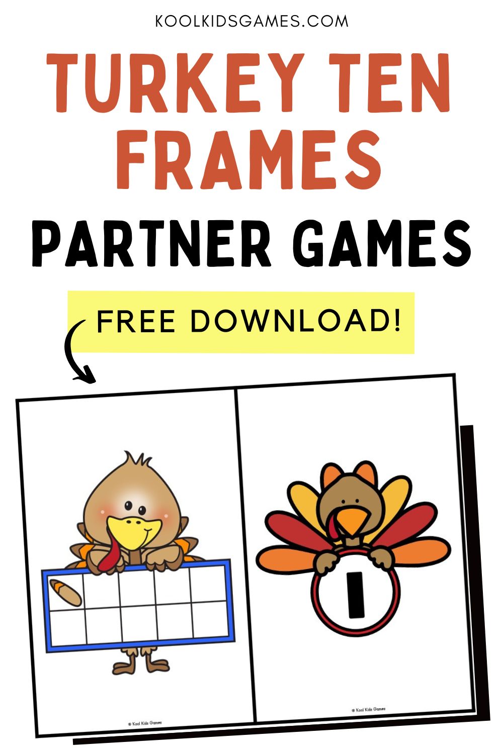 Math partner games are a great way to build collaboration in your classroom, and these fun ten frames Thanksgiving activities for kindergarten have multiple uses to get students working together.