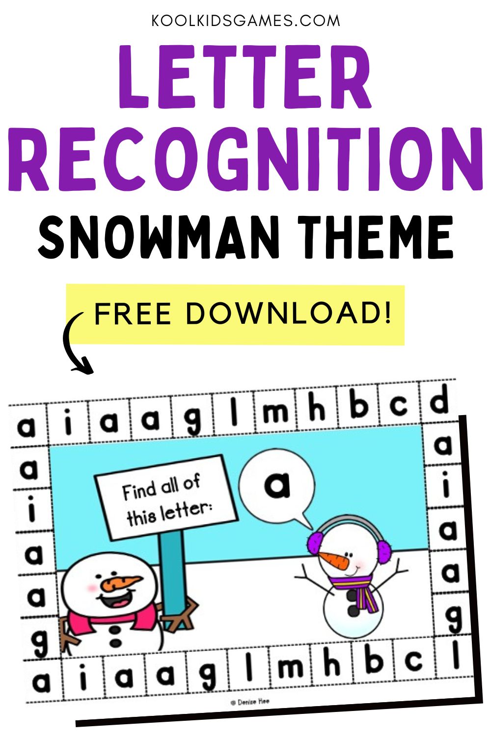 These snowman literacy activities help students develop their lowercase letter recognition skills while getting into the spirit of your preschool winter theme. As with any essential skill in preschool, the best way to keep students engaged is to gamify them, and these spot the lowercase letter activities will get your students practicing all season long. They are a perfect addition to your winter lesson plan!