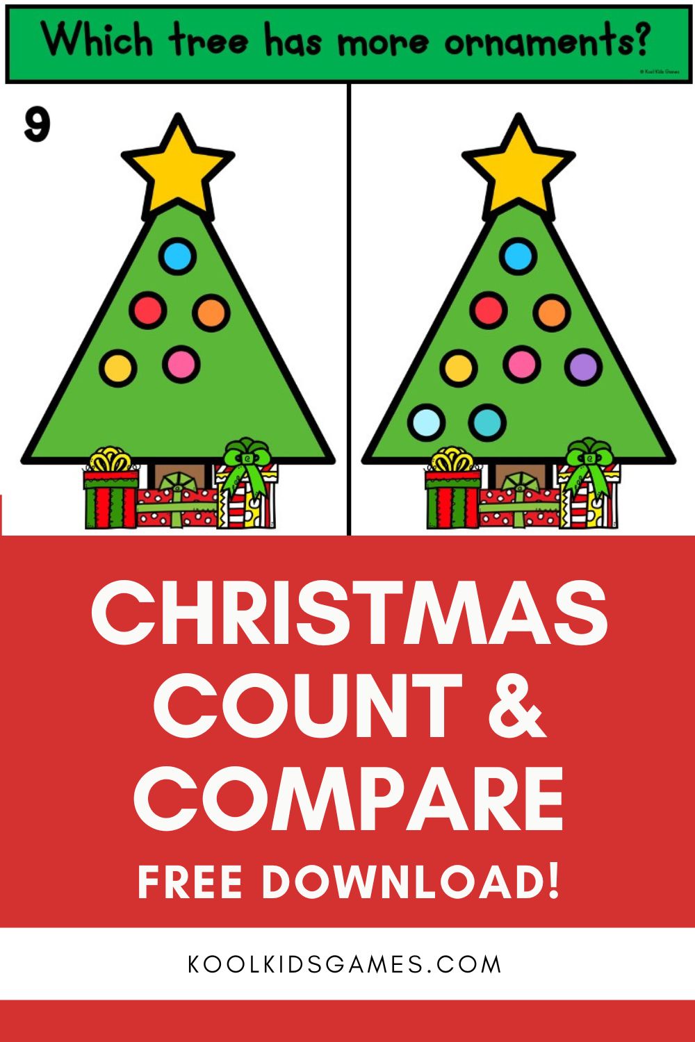 These Christmas math task cards are a great tool for tying your students' excitement for Christmas decorations in with counting and comparing groups of objects to 10. You'll be so glad you downloaded this Comparing Numbers Math Center the next time you're teaching math comparison!