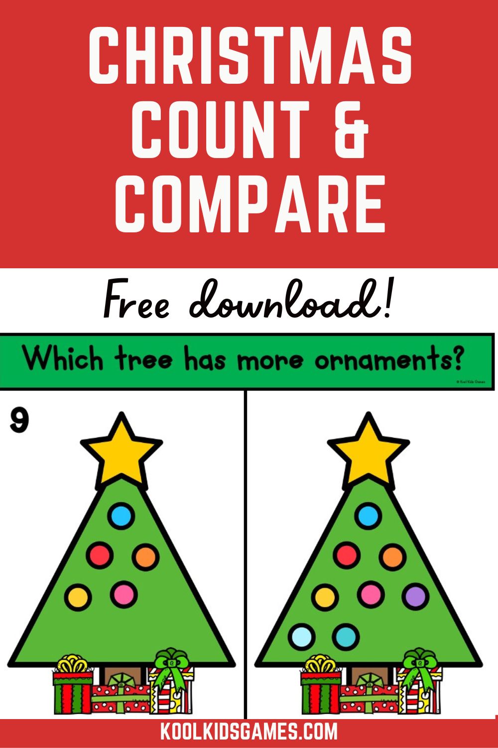 These Christmas math task cards are a great tool for tying your students' excitement for Christmas decorations in with counting and comparing groups of objects to 10. You'll be so glad you downloaded this Comparing Numbers Math Center the next time you're teaching math comparison!