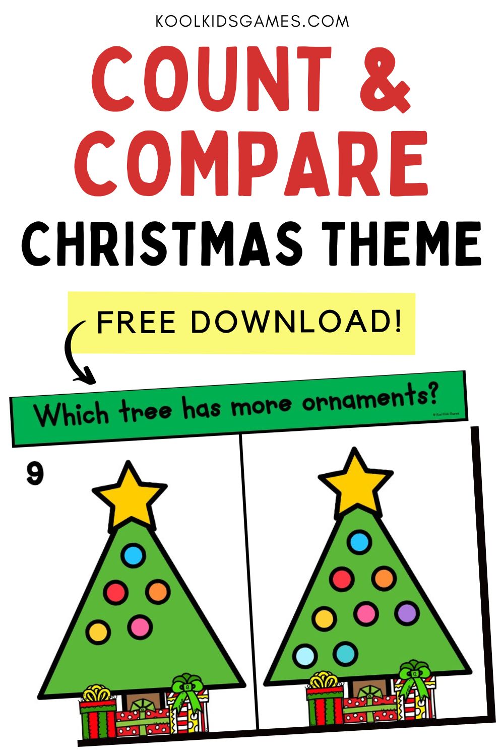 These Christmas math task cards are a great tool for tying your students' excitement for Christmas decorations in with counting and comparing groups of objects to 10. You'll be so glad you downloaded this Comparing Numbers Math Center the next time you're teaching math comparison!