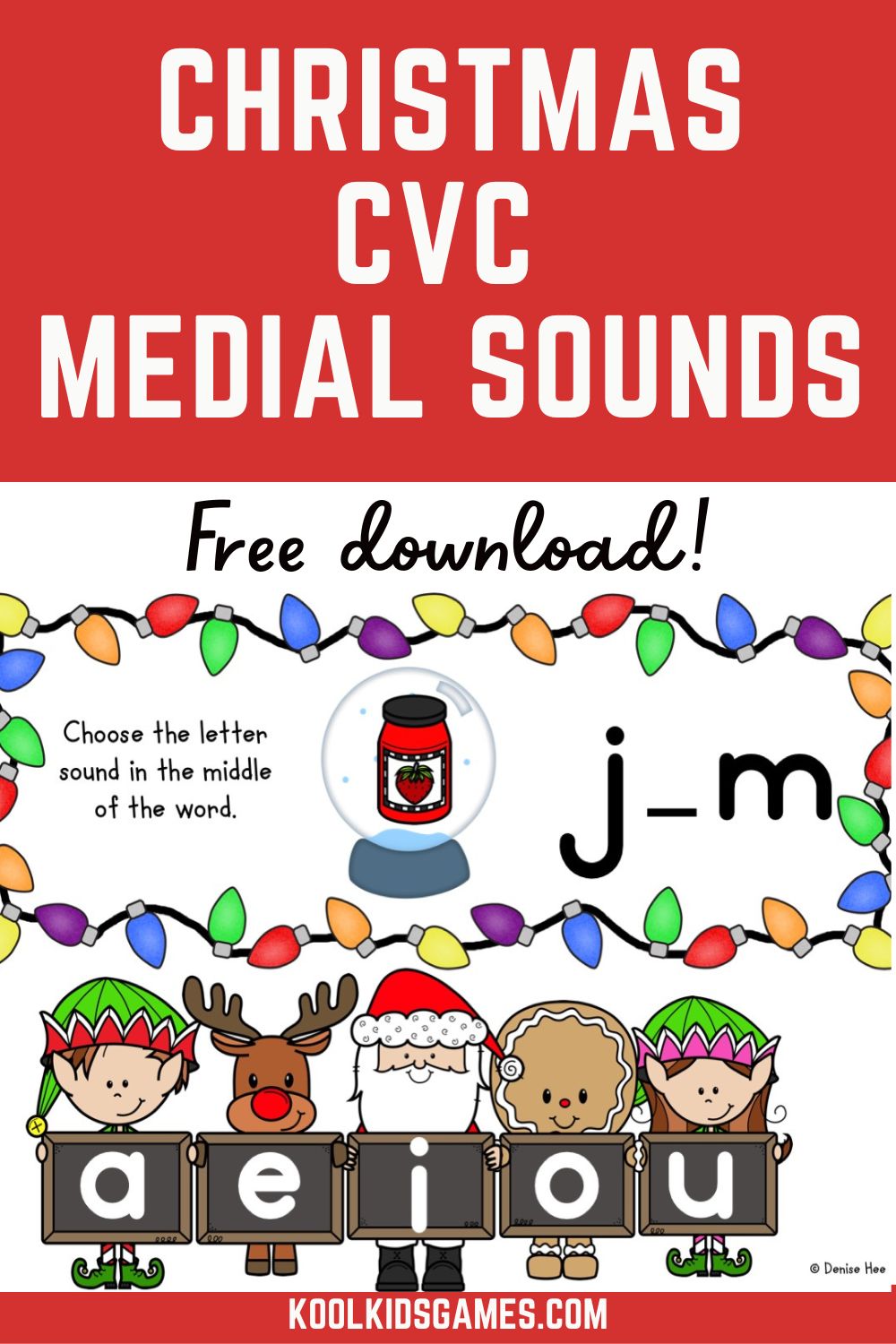 Grab these CVC middle vowel Christmas activities now to make the most of your students' December excitement! These cute middle sound games for kindergarten are perfectly timed as most students in your room will be ready for sound and letter substitution work at this point in the year. For each task card, students will need to choose the correct short vowel sounds of each of the CVC medial vowels.