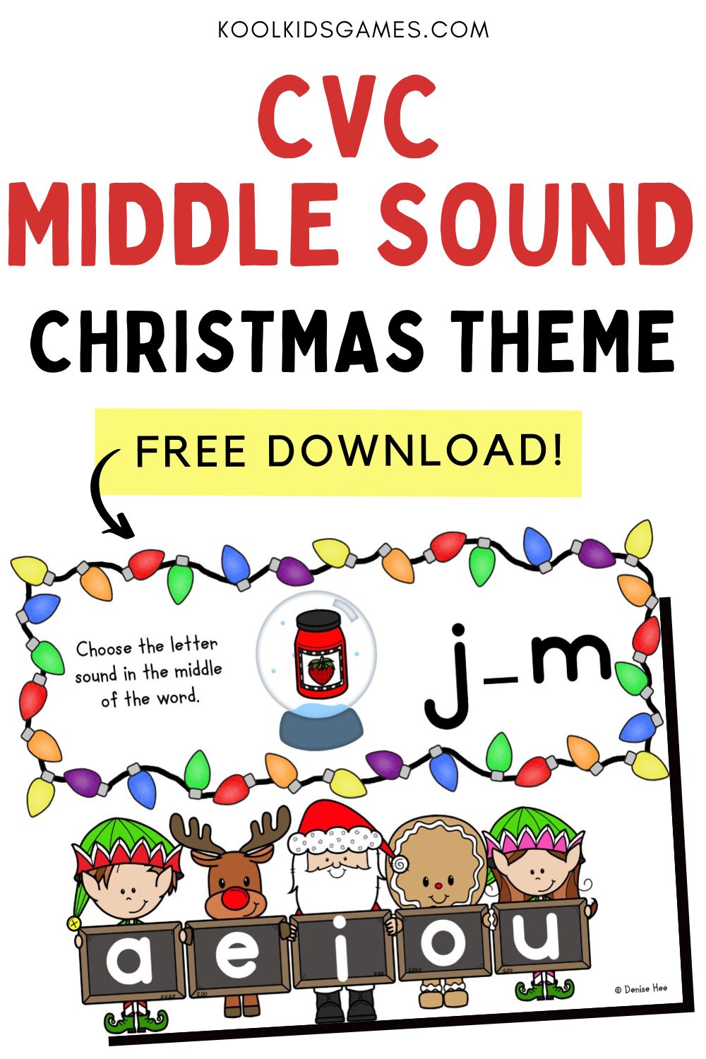 Grab these CVC middle vowel Christmas activities now to make the most of your students' December excitement! These cute middle sound games for kindergarten are perfectly timed as most students in your room will be ready for sound and letter substitution work at this point in the year. For each task card, students will need to choose the correct short vowel sounds of each of the CVC medial vowels.