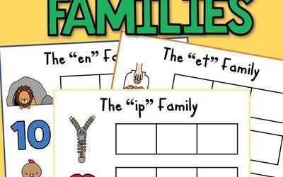 CVC Word Family File Folder Game to Easily Learn Rhyming Words For Kindergarten