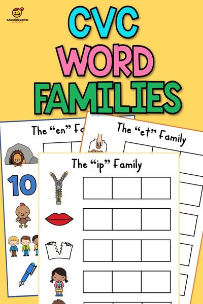 This word family file folder game will provide your students with endless practice to get to know each CVC word family. Learn rhyming words for kindergarten including the at word family, an word family and many more!