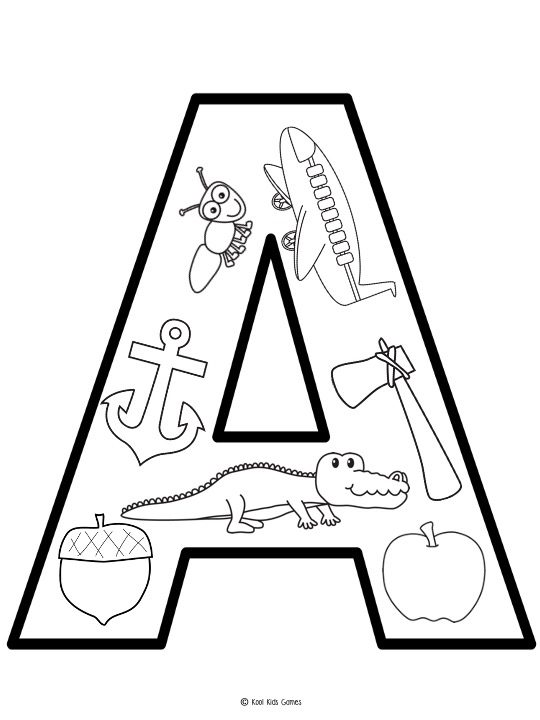 These alphabet beginning sound coloring pages have a variety of objects that begin with the letter shown tucked away. This means that as your students work on these free abc coloring sheets, you get some excellent fine motor skills practice as well as discussions about beginning sounds in common words.