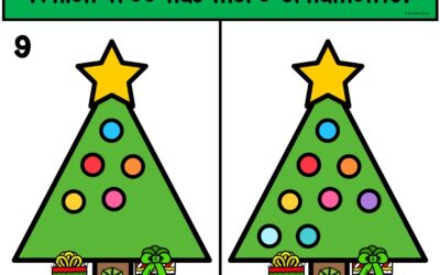 Christmas Math Task Cards: Counting and Comparing Ornaments to 10