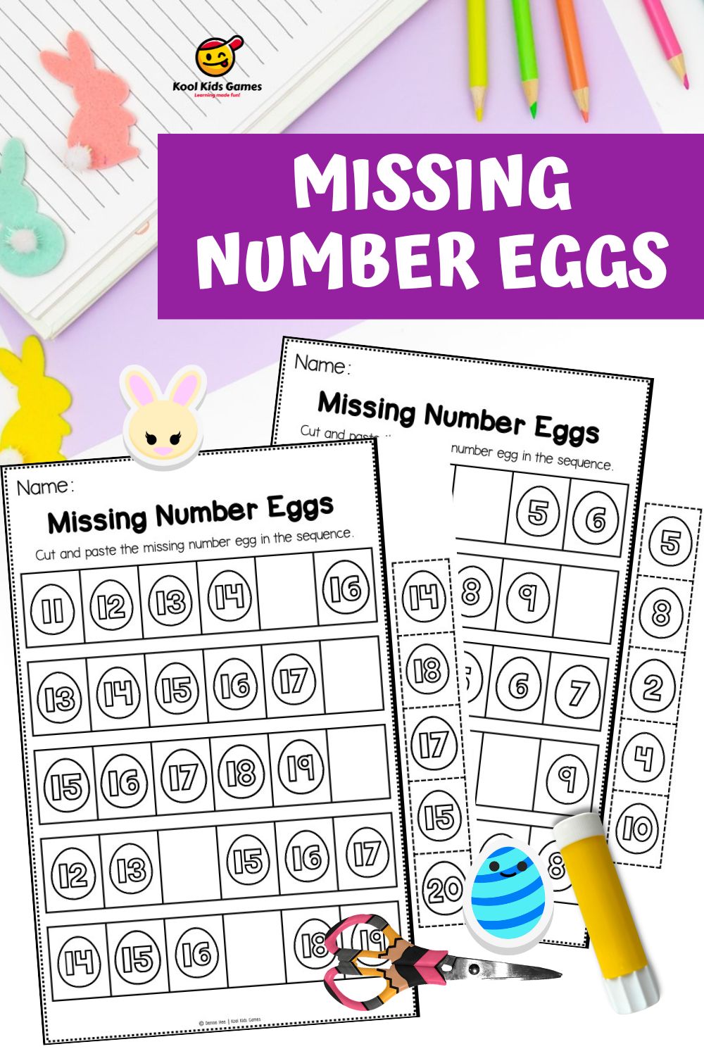 Get your students in the mood for an Easter egg hunt with this fun Easter egg missing number activity! Students will be able to practice their number sequencing skills as they find the  missing number eggs and complete the puzzles. 