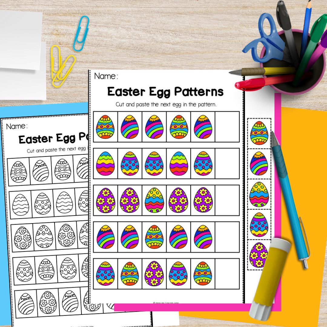 Pattern recognition is an important skill for kindergarteners to master as it underpins everything from reading to social studies. These free pattern worksheets for kindergarten use Easter egg patterns to harness your student’s excitement for the season.