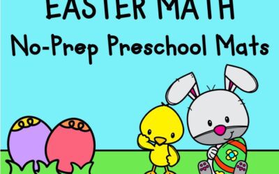 Easter Math Mats for Preschool: Building Counting Towers, Playdough 2D Shape Mats and more!